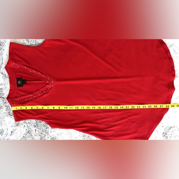 JM Collection Tunic Top Shirt Pretty accent Sleeveless V-Neck Flattering  XS / S - Picture 6 of 7